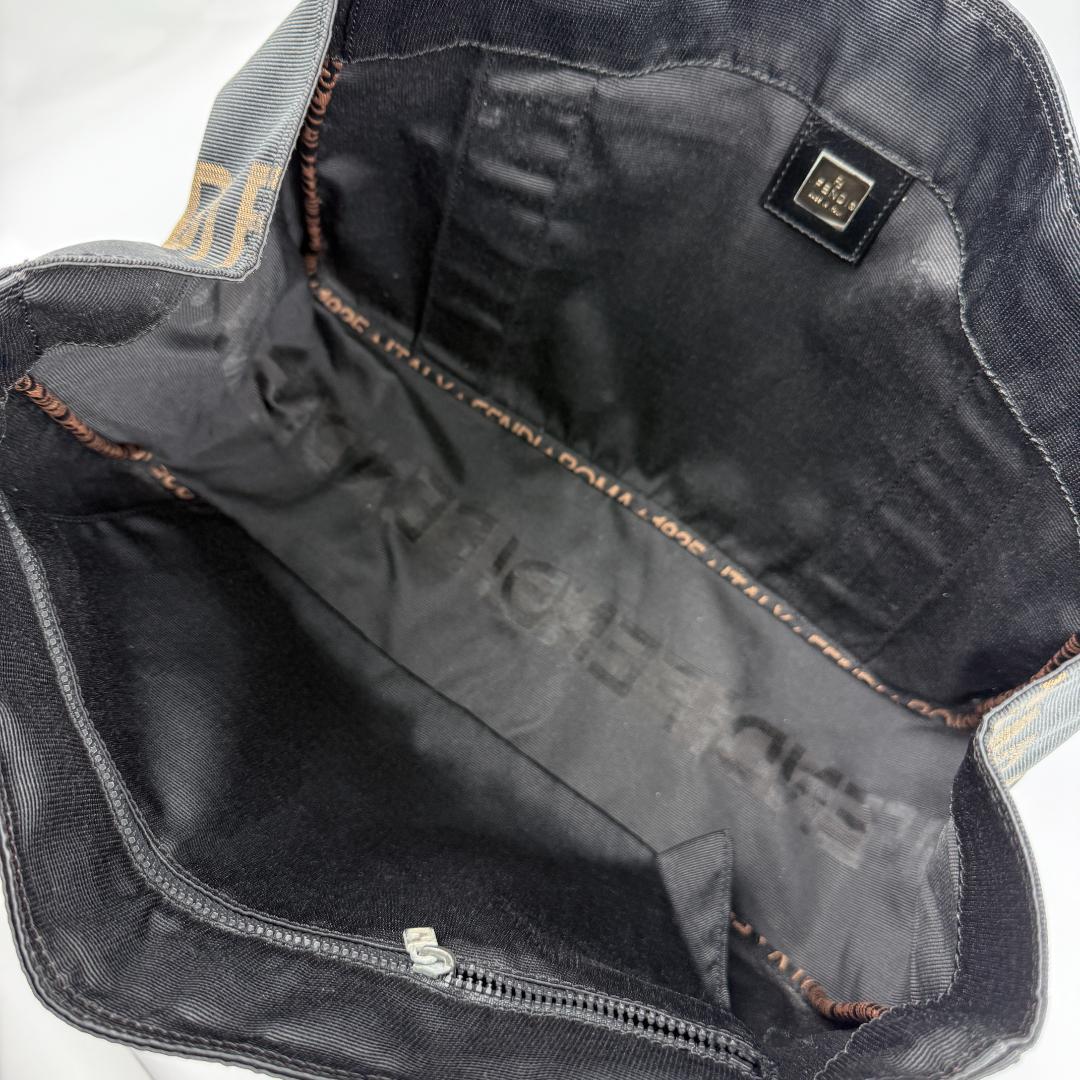 mynameis FENDI ロゴライン トートバッグ 黒 ナイロン A4