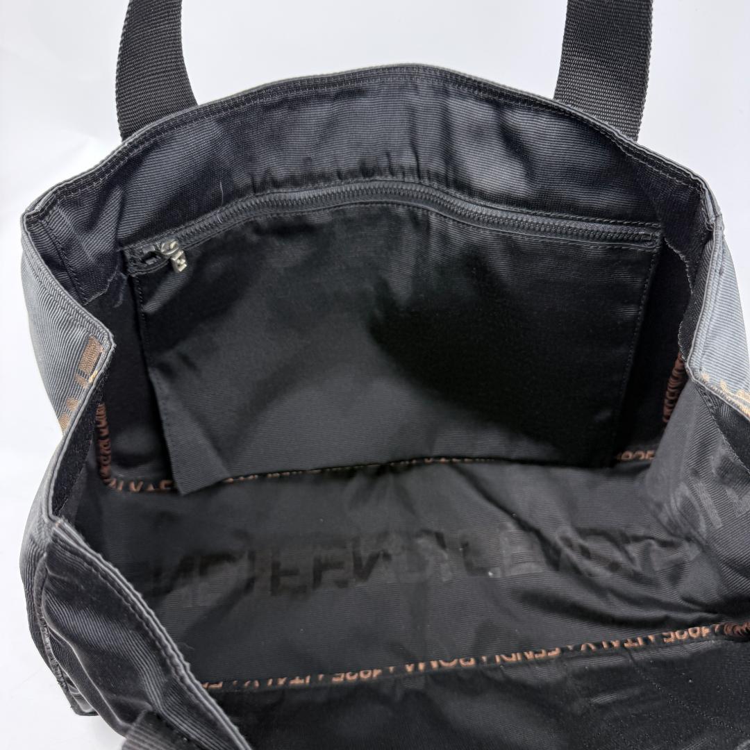 mynameis FENDI ロゴライン トートバッグ 黒 ナイロン A4