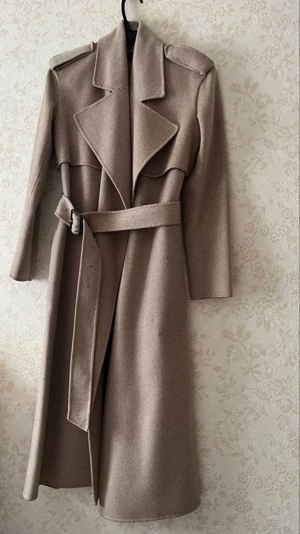 Josephカシミヤウールベージュ ロングコート ベルト付き