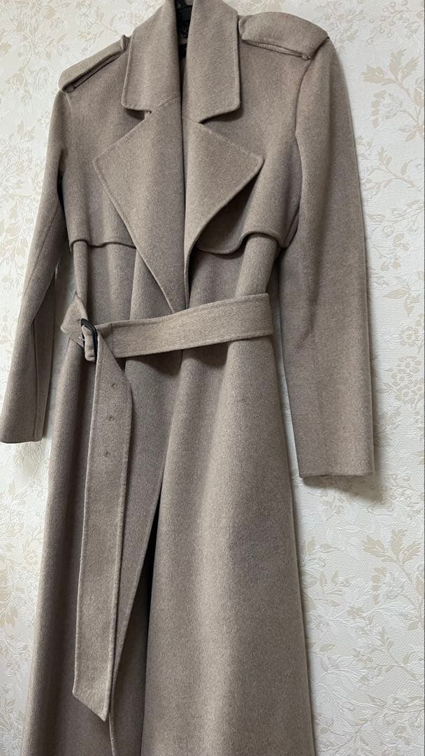 Josephカシミヤウールベージュ ロングコート ベルト付き