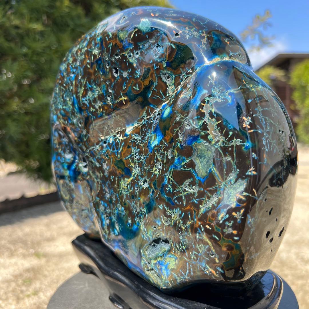 ✳️専用‼️✮家宝級逸品✮超極大✮癒される色模様✨ブルーメノウ 青瑪瑙 原石 天然石