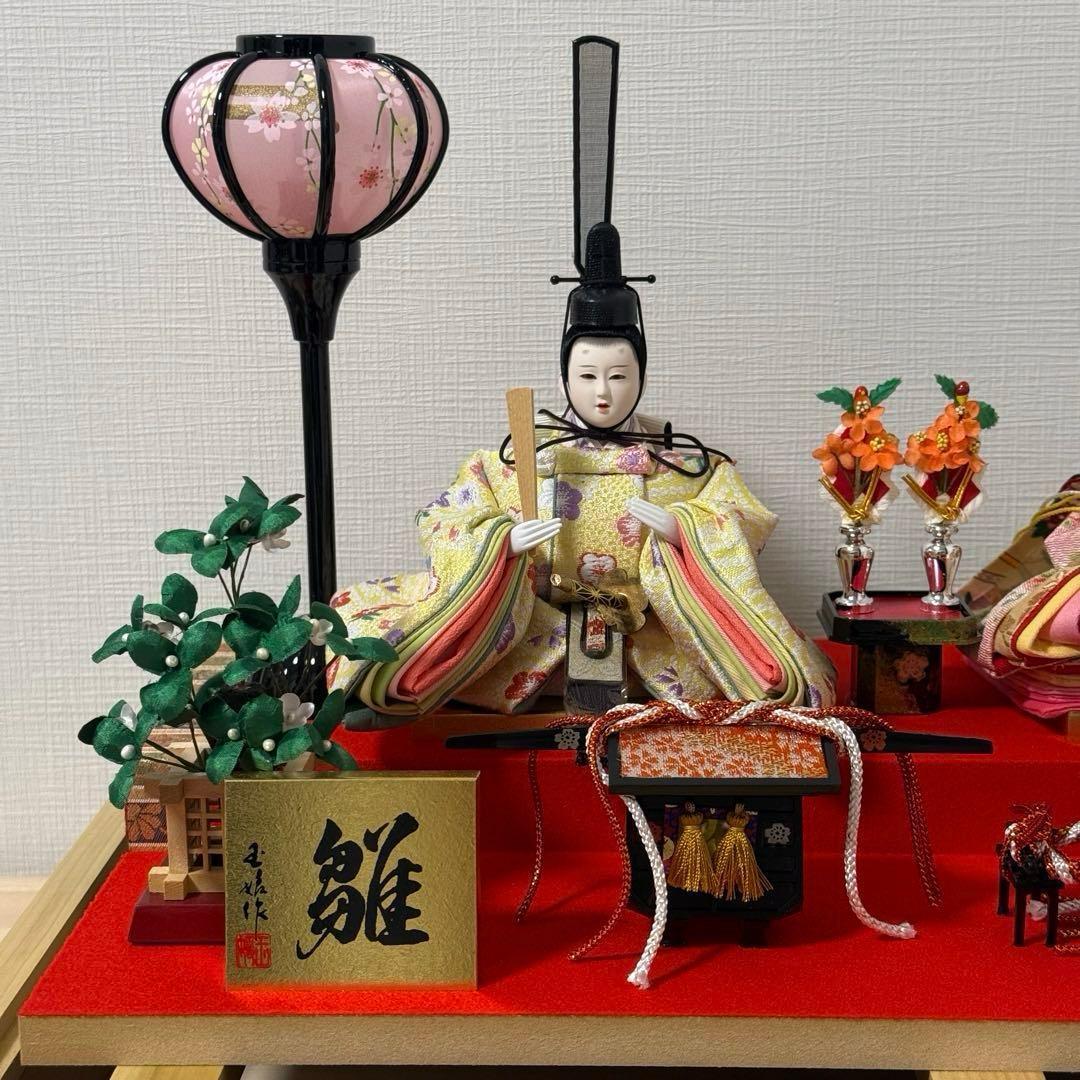 ケース入り 雛人形 ひな人形 ライト付き コンパクト 親王飾り 女の子 初節句