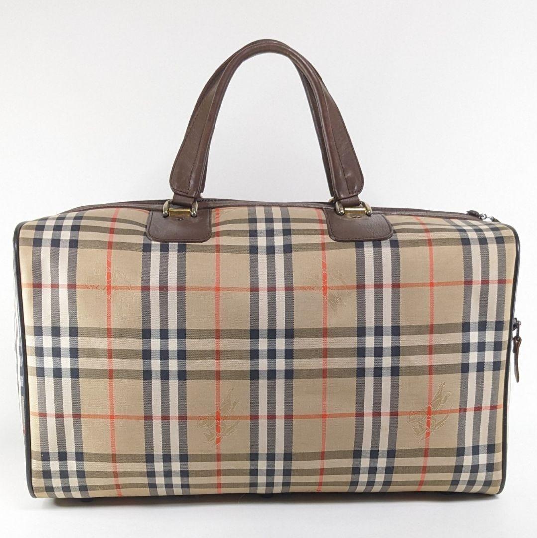 バーバリー　ボストンバッグ　ノバチェック　シャドーホース　キャンバス　旅行かばん