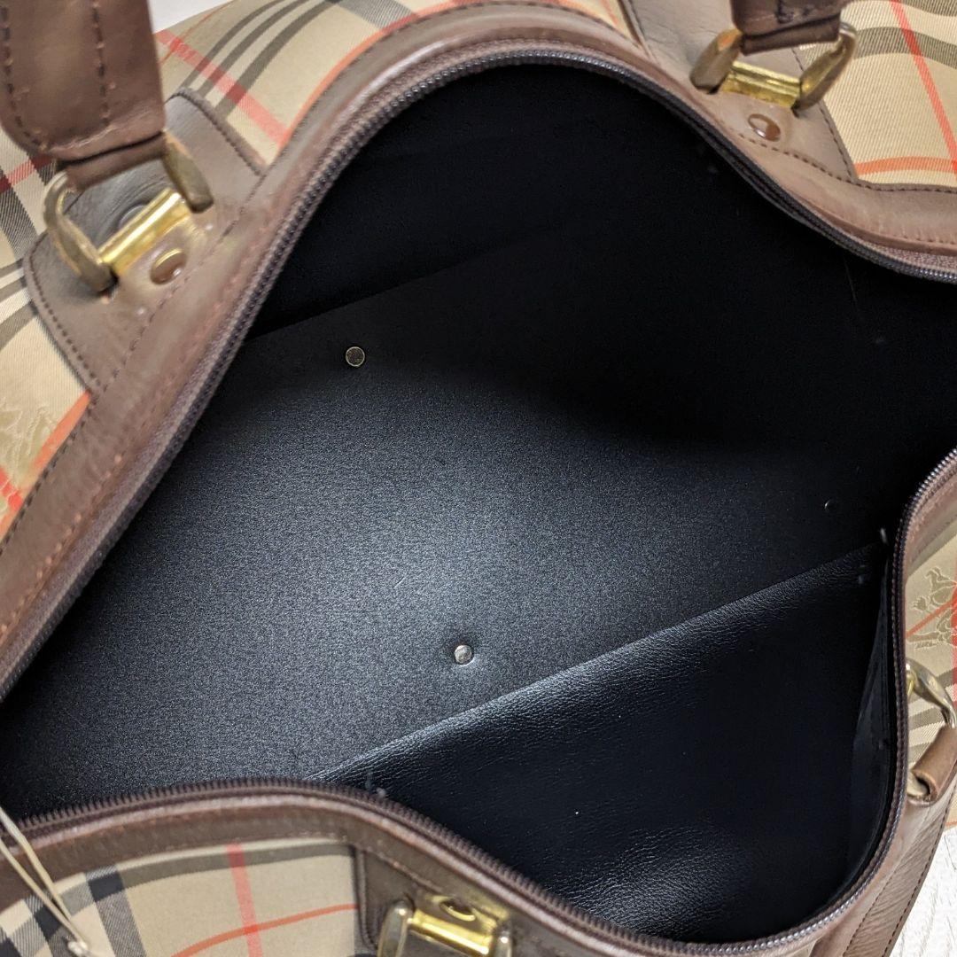 バーバリー　ボストンバッグ　ノバチェック　シャドーホース　キャンバス　旅行かばん