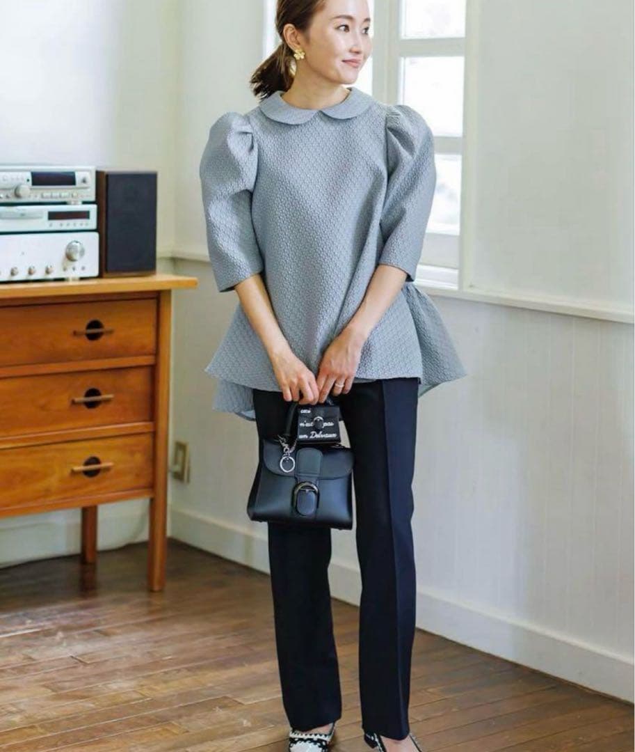 美品bluelea ジャガードブラウス　⭐︎本日最終価格⭐︎