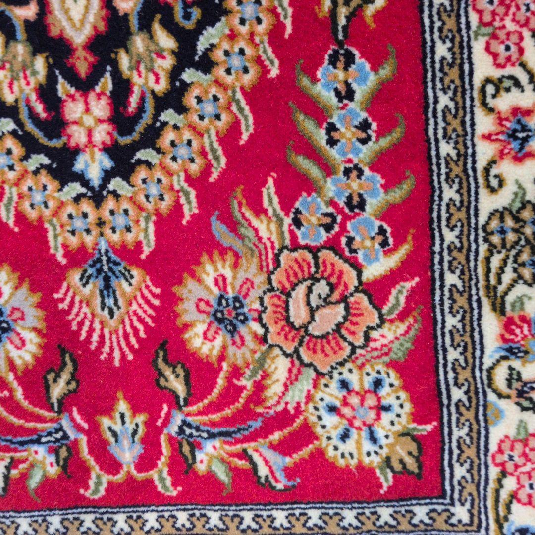 60x90cmペルシャ手織り・クム・マット(038)玄関・ラグ・絨毯・じゅうたん