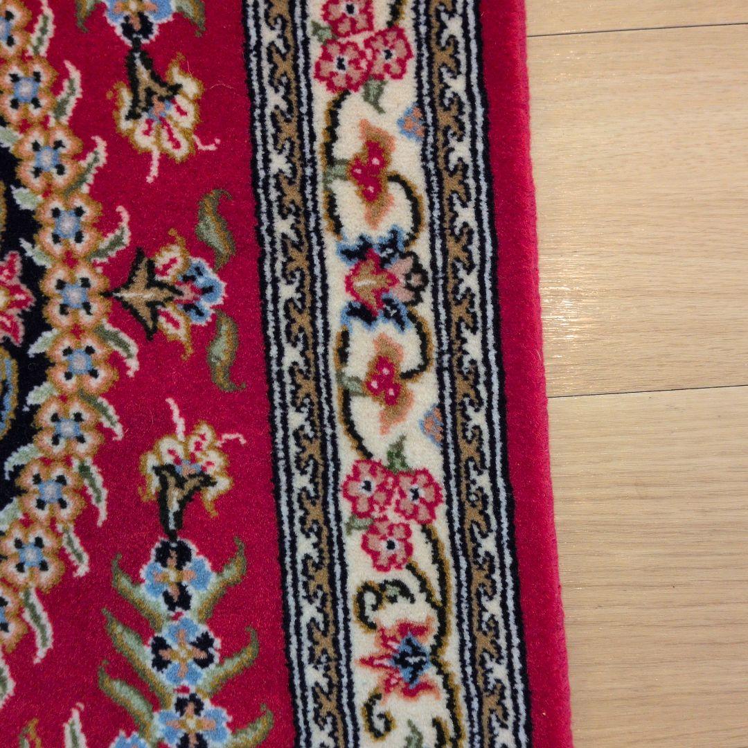 60x90cmペルシャ手織り・クム・マット(038)玄関・ラグ・絨毯・じゅうたん