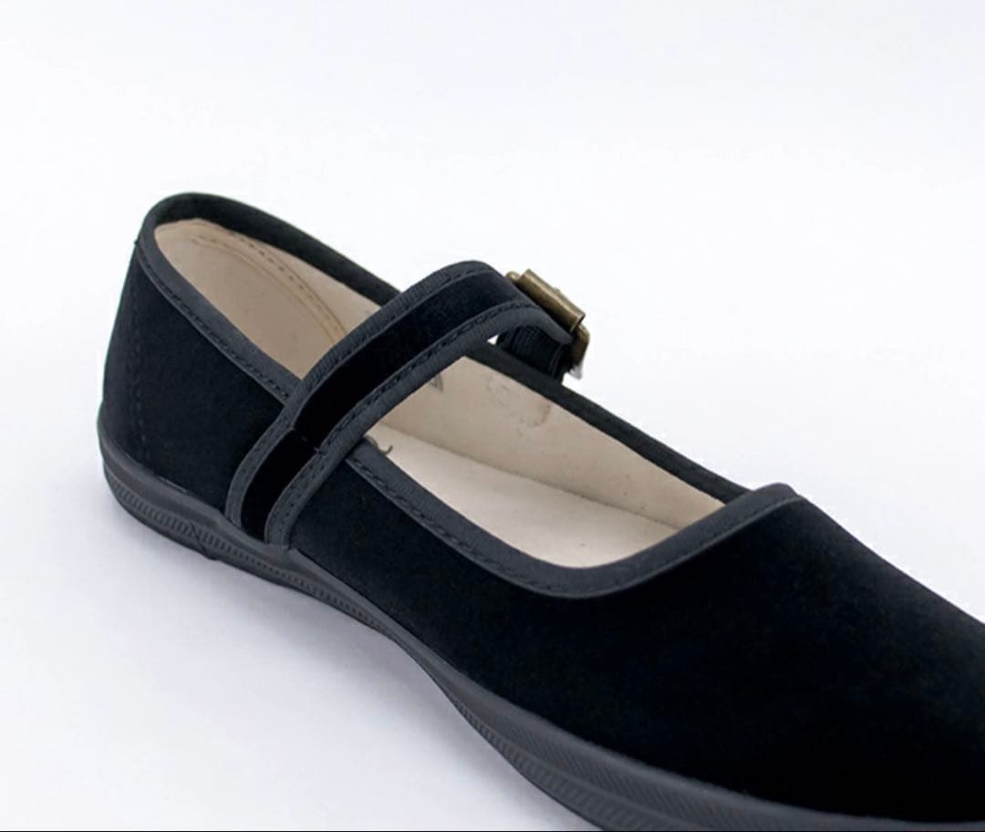 オーシバル　ベルベット　ストラップシューズ