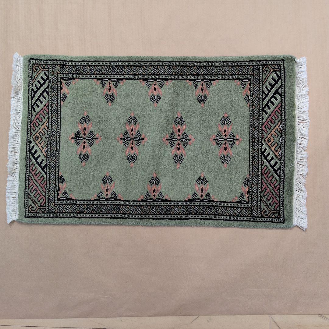 47x76cmパキスタン手織りマット(431)ギャッベ・ペルシャ・毛・じゅうたん