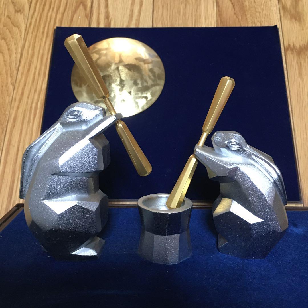 1144 餅つきうさぎ 月ウサギ 置物