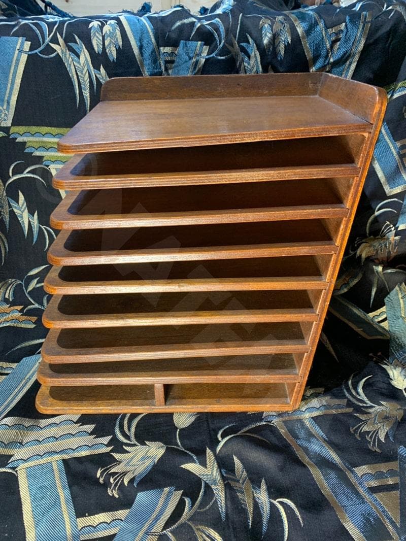 書類棚 デスクトップ A4サイズ 木製 珍品 骨董 ビンテージ アンティーク