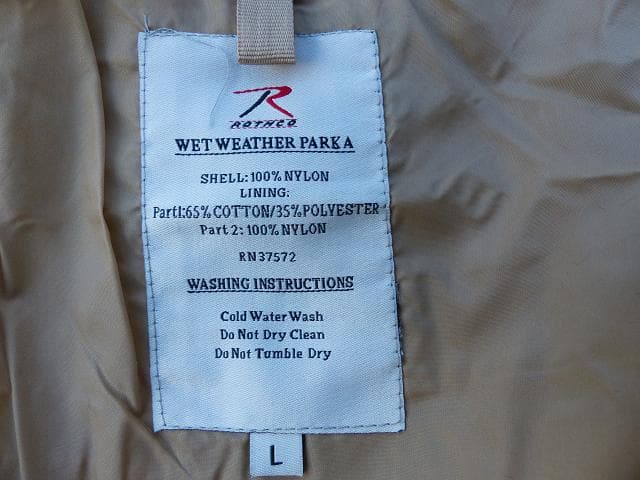 Rothco ウェットウェザーパーカー　ロスコ ナイロンパーカーECWCS　02