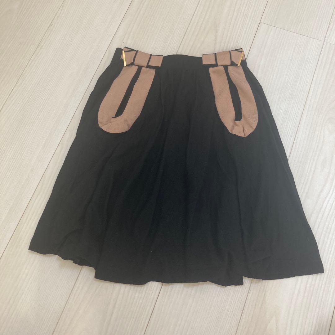 Louis Vuitton ニットフレアスカート Sサイズ 黒