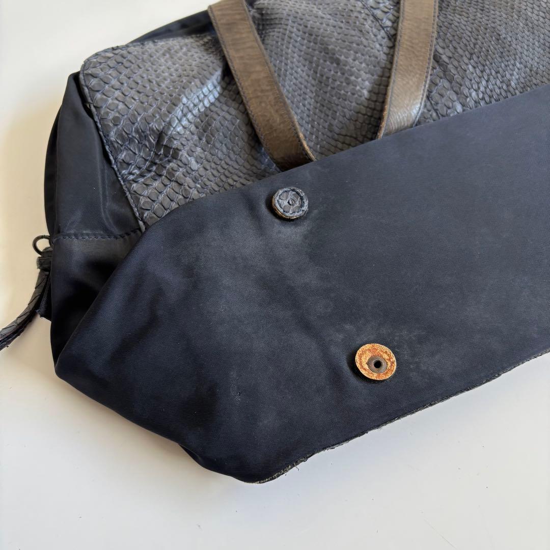 バッグ PRADA PYTHON MINI BOSTON TOTE HAND BAG