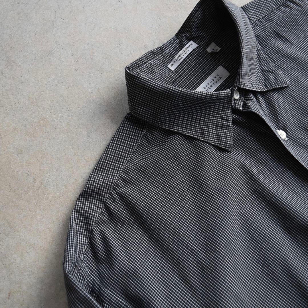 90s バーニーズニューヨーク グラフチェック長袖シャツ XL USA製 黒白