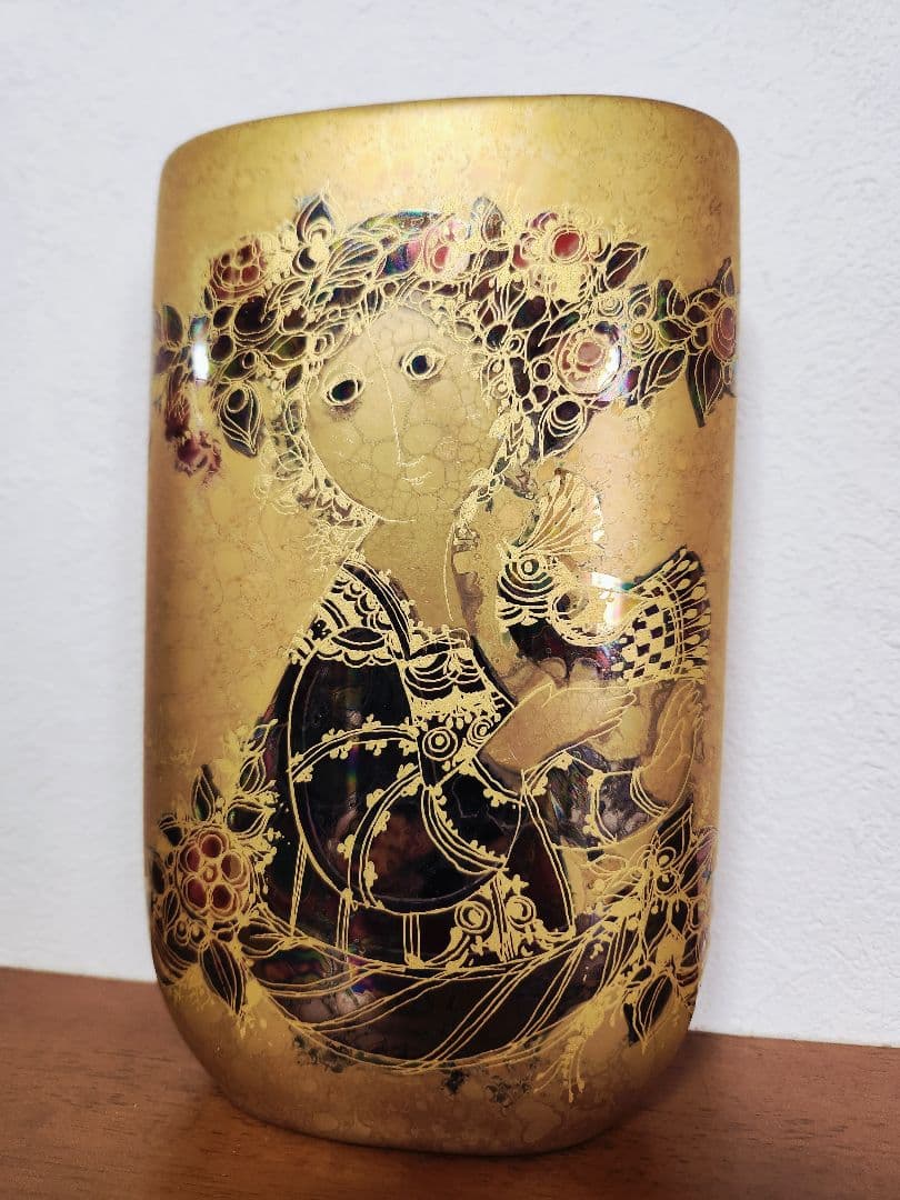 【工芸品】ローゼンタール・ビョルンヴィンブラッドの花瓶　花入れフラワーベース金