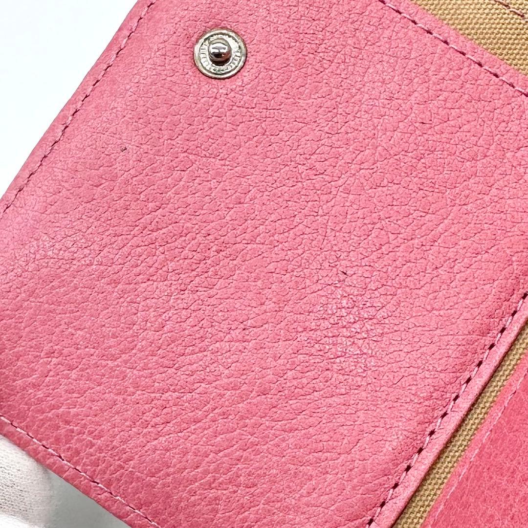 未使用✨ジェフリーフルビマーリ 二つ折り財布 レザー 女の子イラスト ピンク系