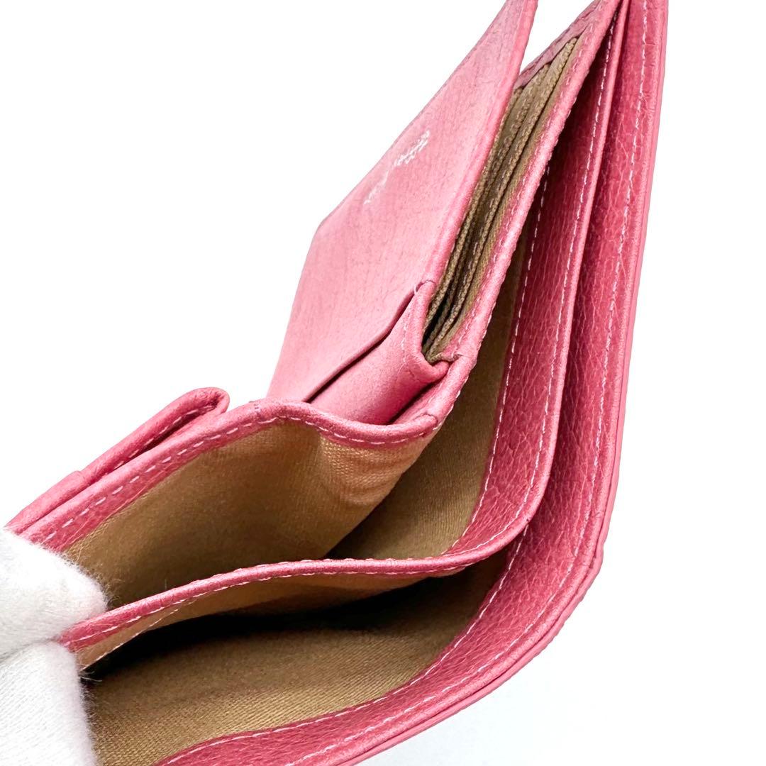 未使用✨ジェフリーフルビマーリ 二つ折り財布 レザー 女の子イラスト ピンク系