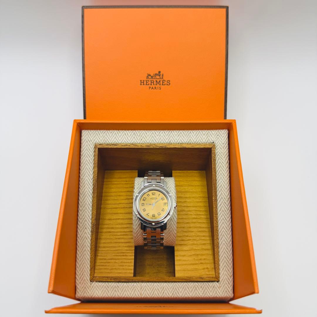HERMÈS エルメス クリッパー クォーツ レディース 腕時計 SS 箱付