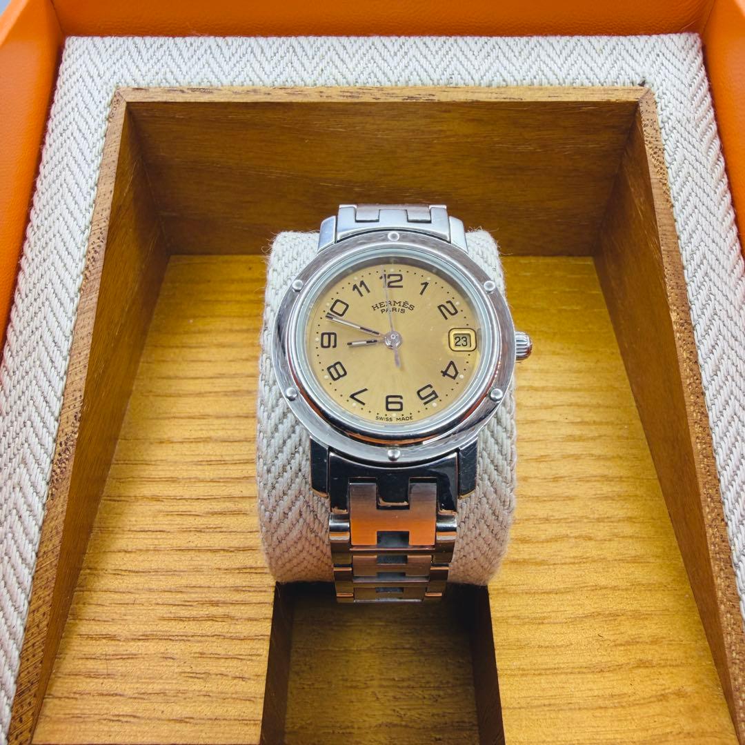 HERMÈS エルメス クリッパー クォーツ レディース 腕時計 SS 箱付