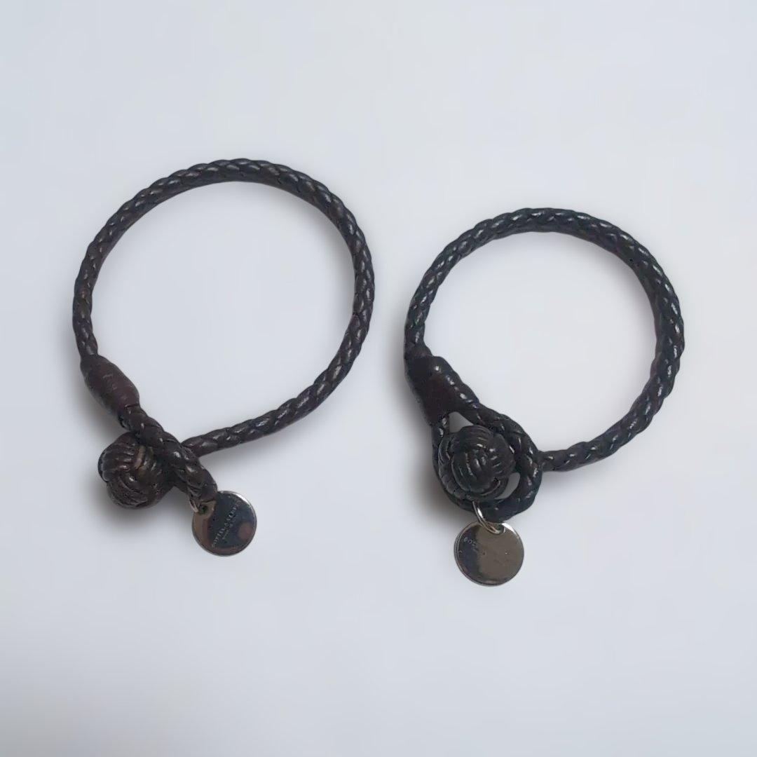 Bottega Veneta ブラウンレザー ブレスレット メンズ レディース