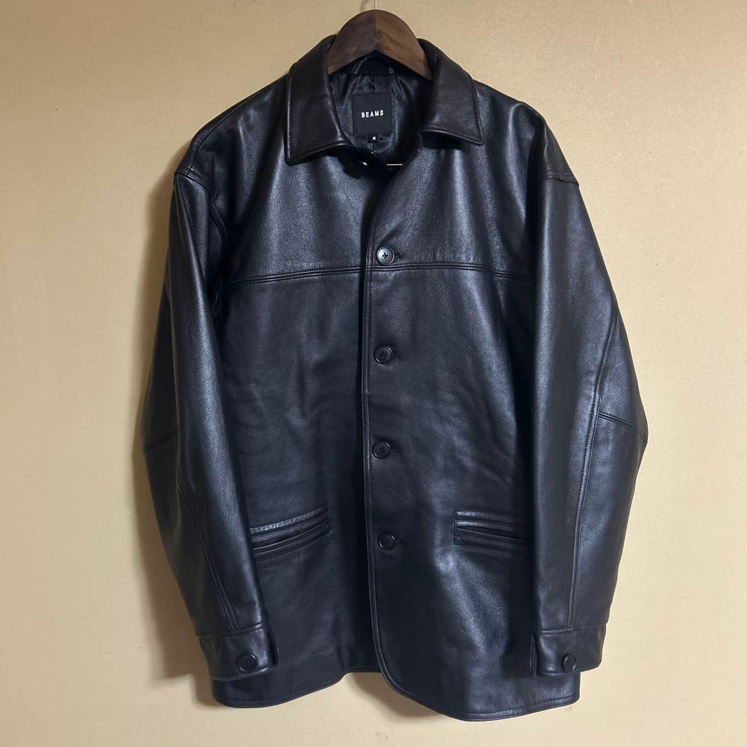 BEAMS レザー カーコート ブルゾン 23AW