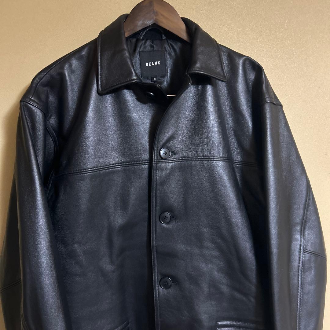 BEAMS レザー カーコート ブルゾン 23AW