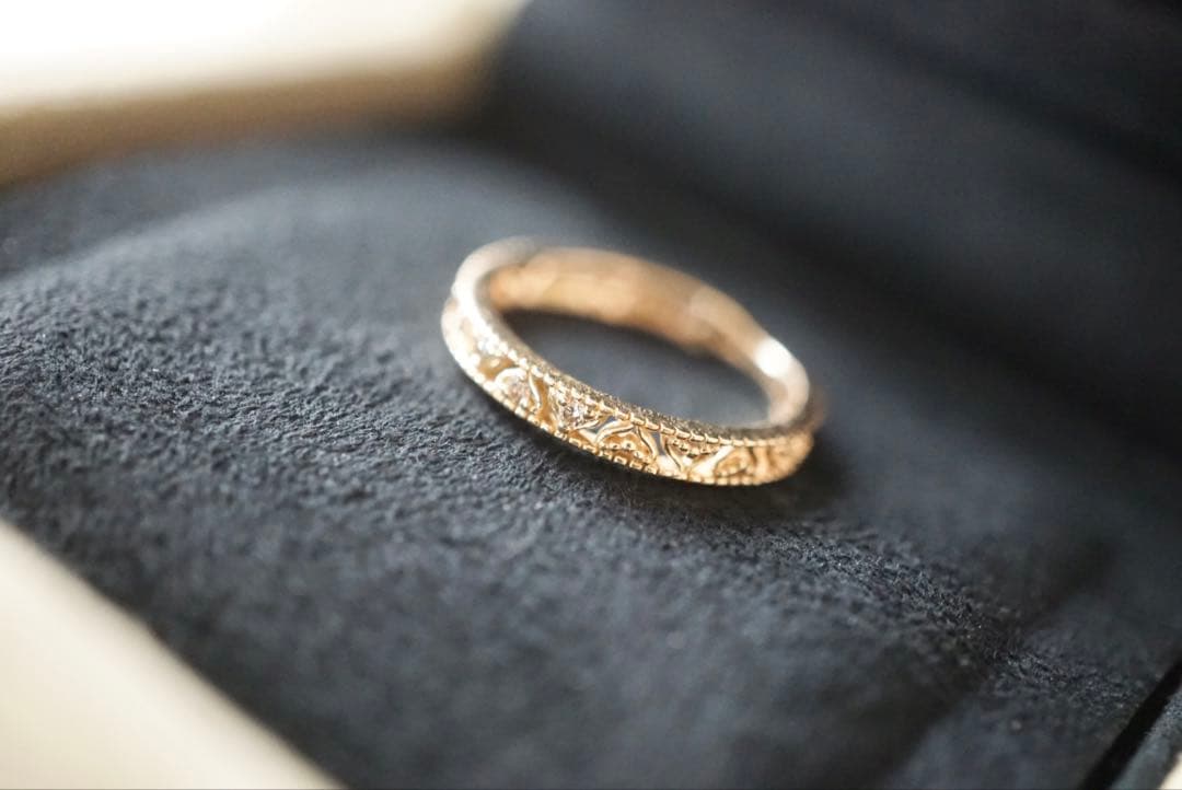 agete K10ダイヤモンドピンキーリング