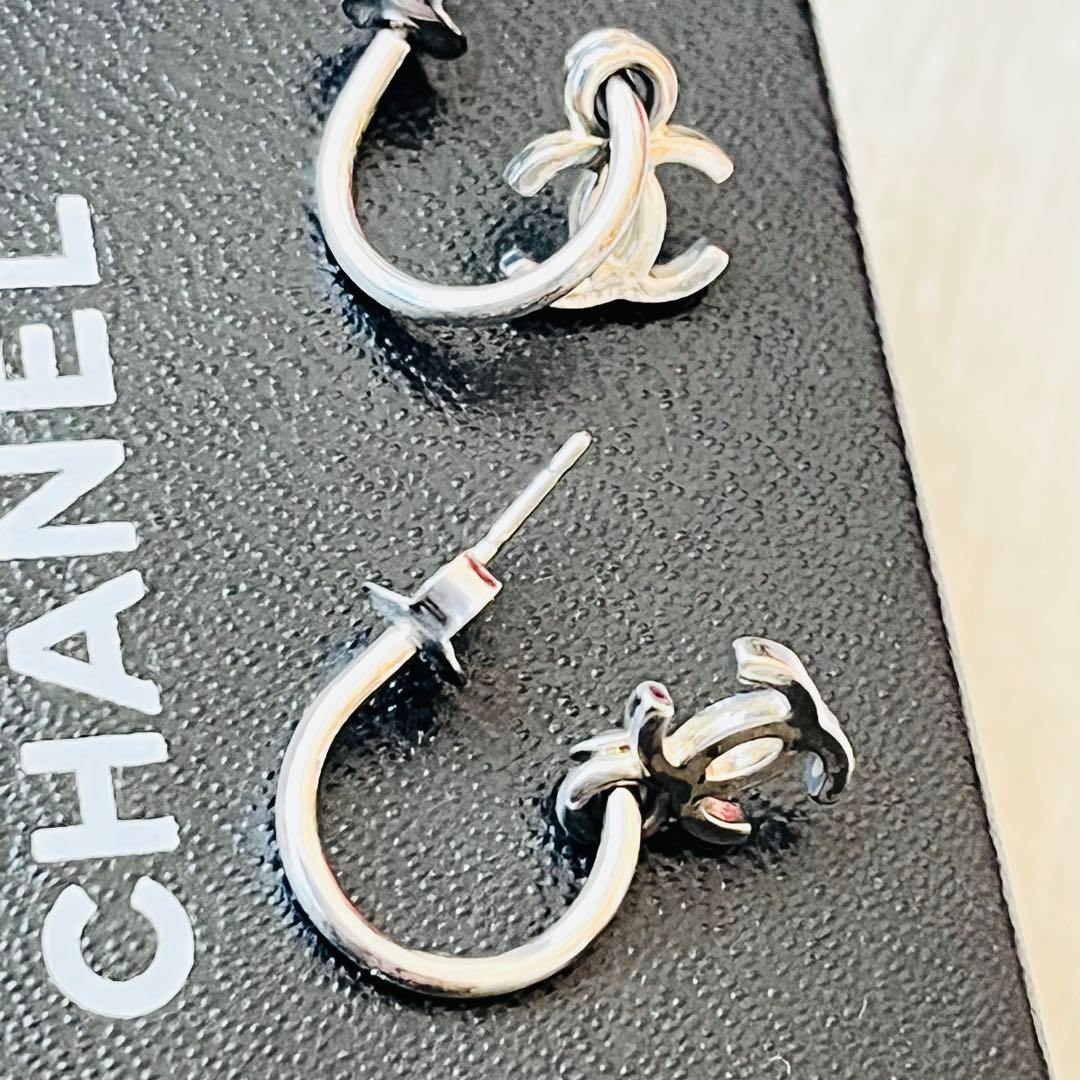 【希少】 ヴィンテージ CHANEL シルバー フープピアス ココマーク 97P