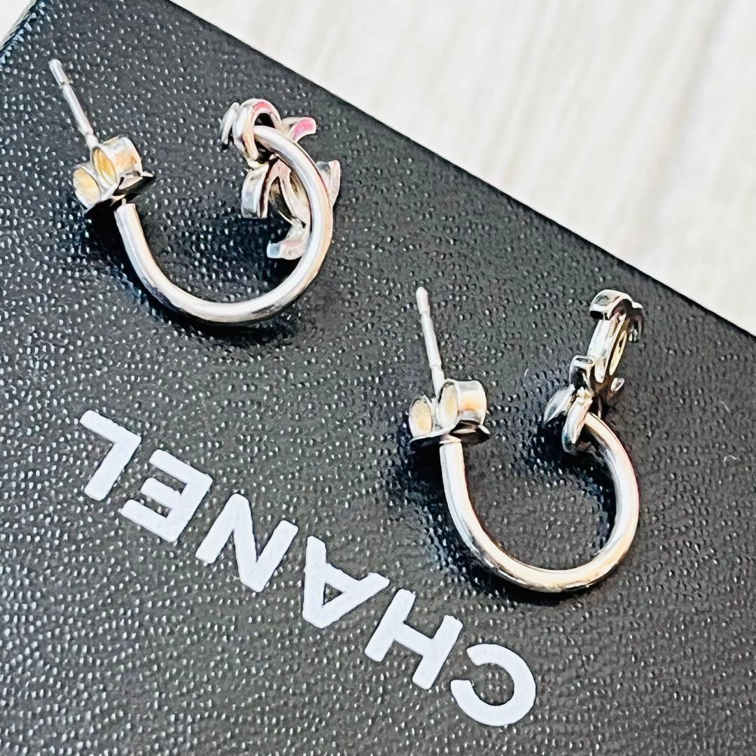 【希少】 ヴィンテージ CHANEL シルバー フープピアス ココマーク 97P