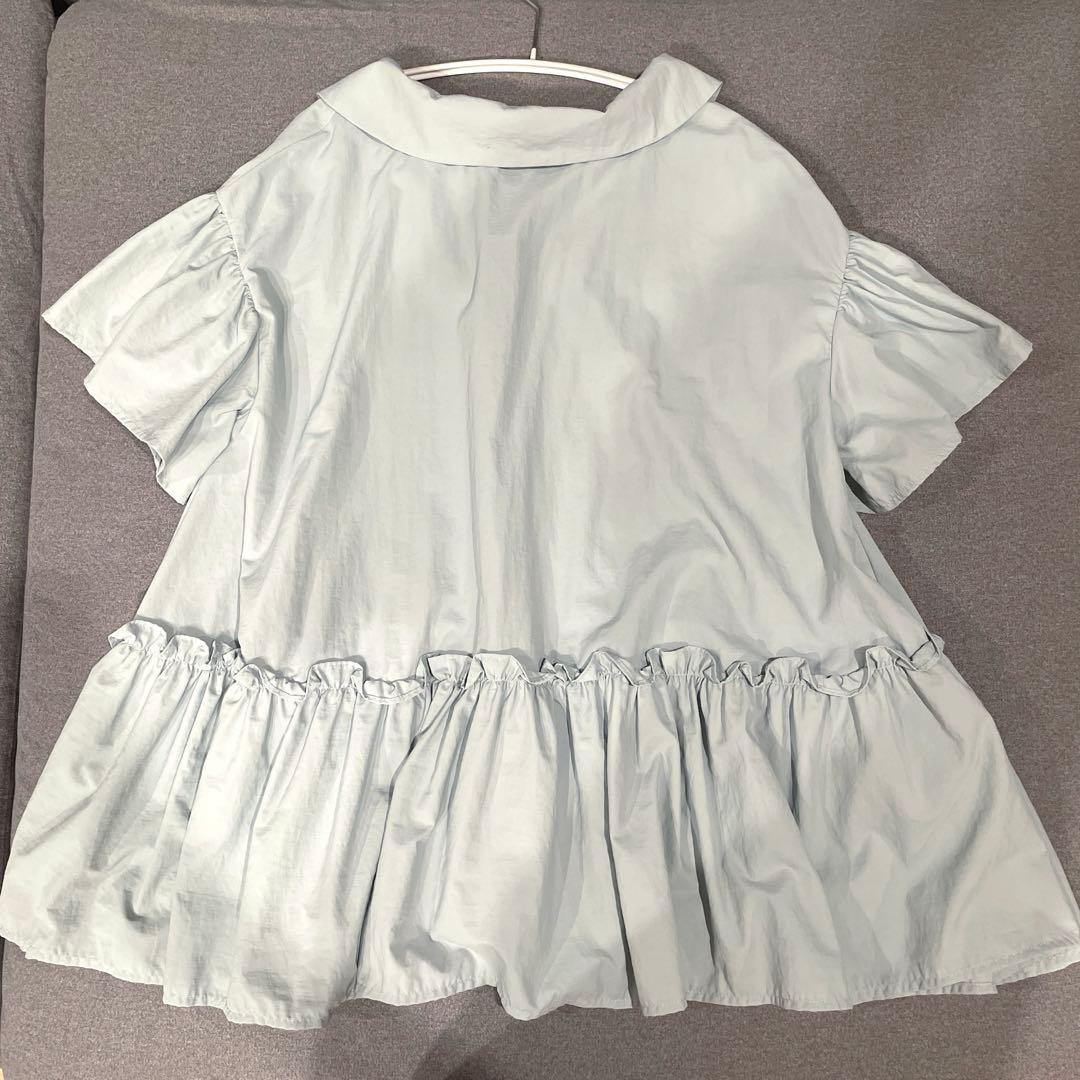 【セール】VERYコラボ　スリースクエア 2wayタフタブラウス　サックスブルー