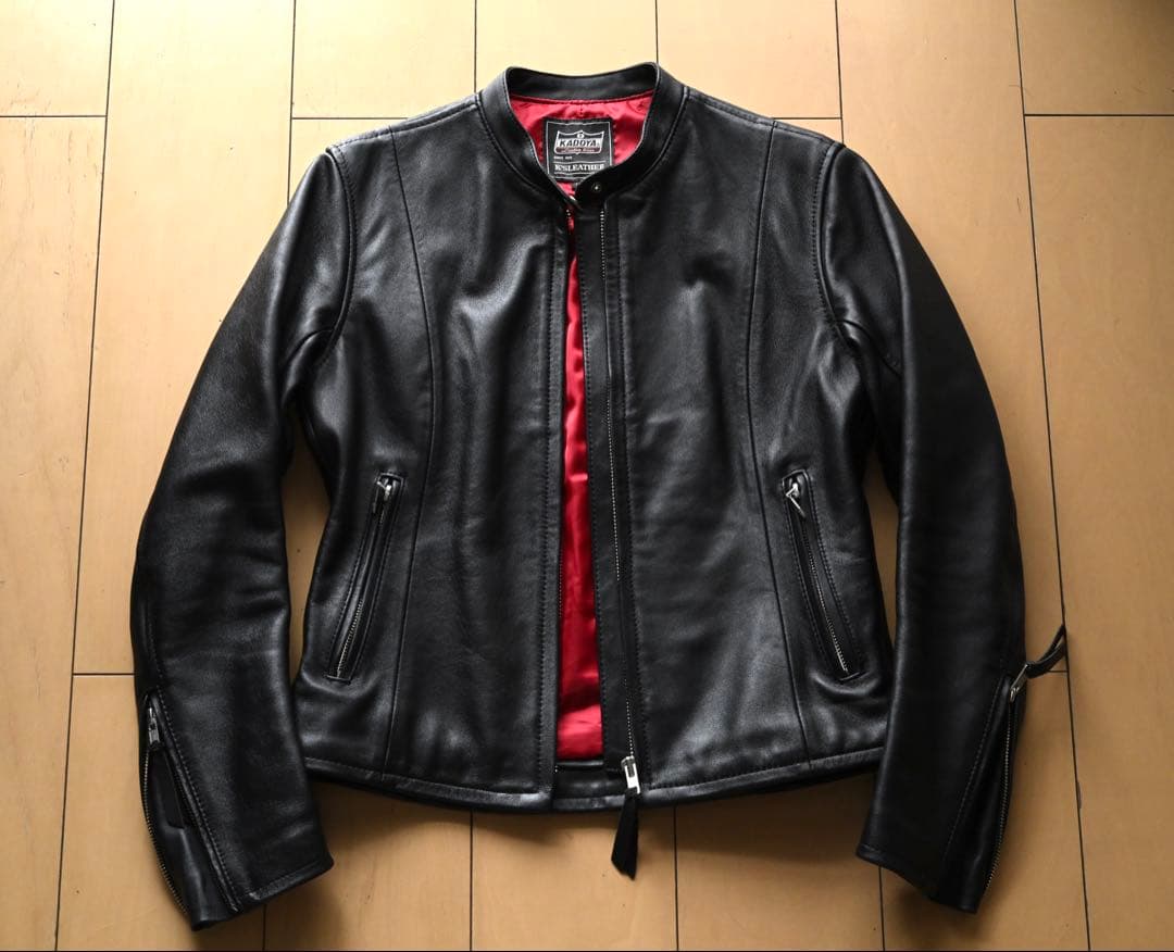 美品 KADOYA 現行モデル Mサイズ シングルレザージャケット