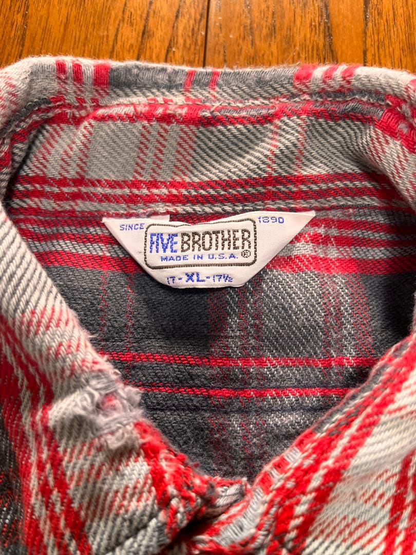 【好配色】USA製！FIVE BROTHER XL ネルシャツ ヴィンテージ