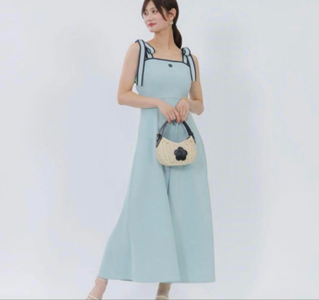 新品 MARY QUANT 19250円 バイカラー リボン ワンピース