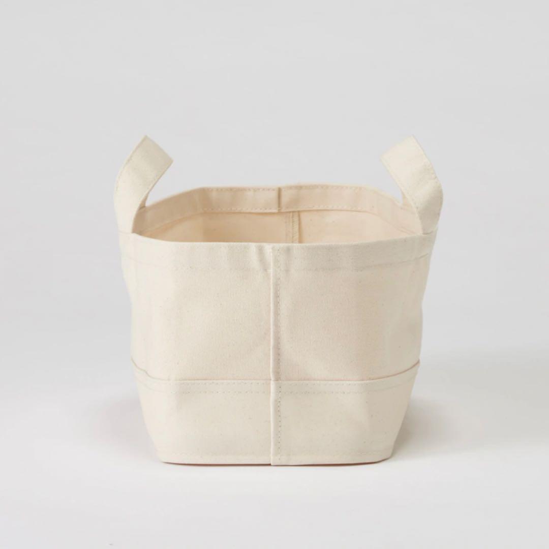 【廃盤品】無印良品　持ち手付き帆布　長方形バスケット　スリム　中