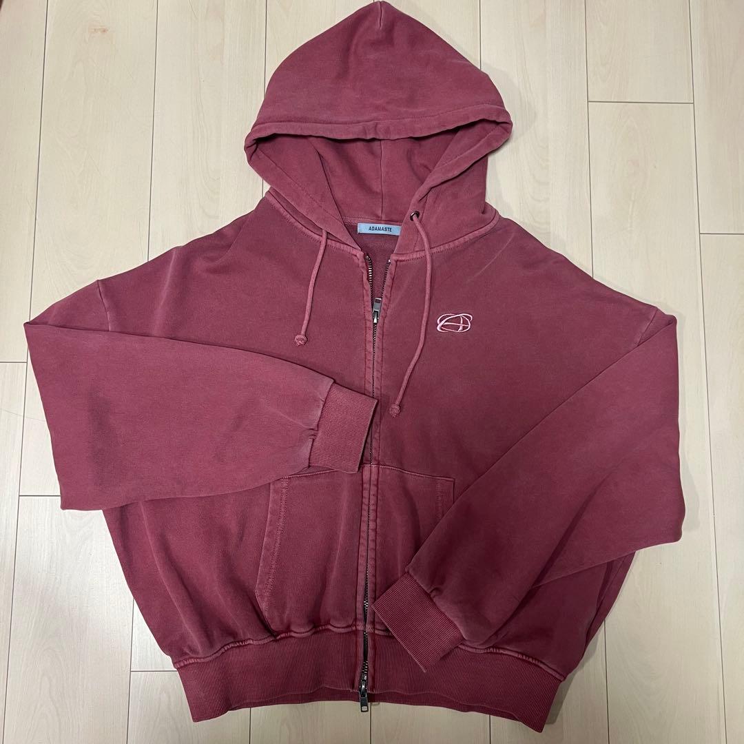 【ペル】ADAMASTE ピンク　ダブルジップショートフーディー【短丈】L