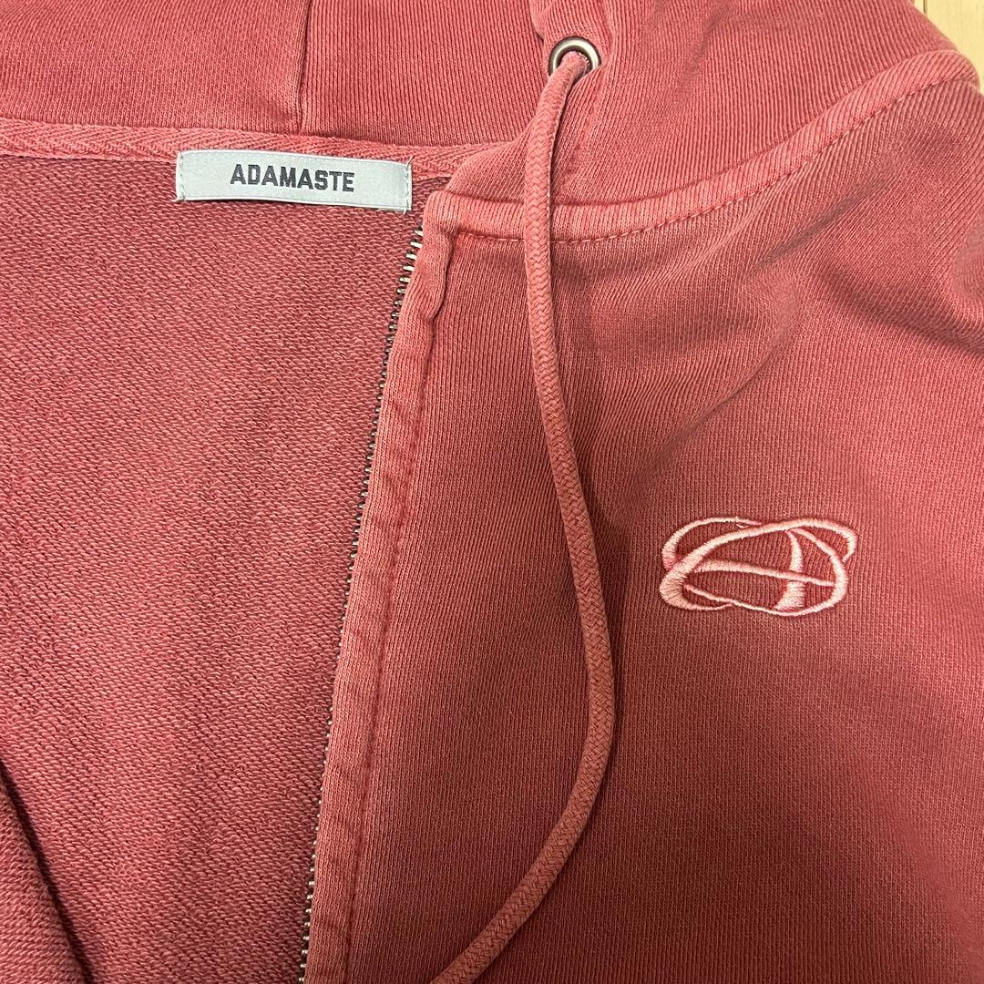 【ペル】ADAMASTE ピンク　ダブルジップショートフーディー【短丈】L
