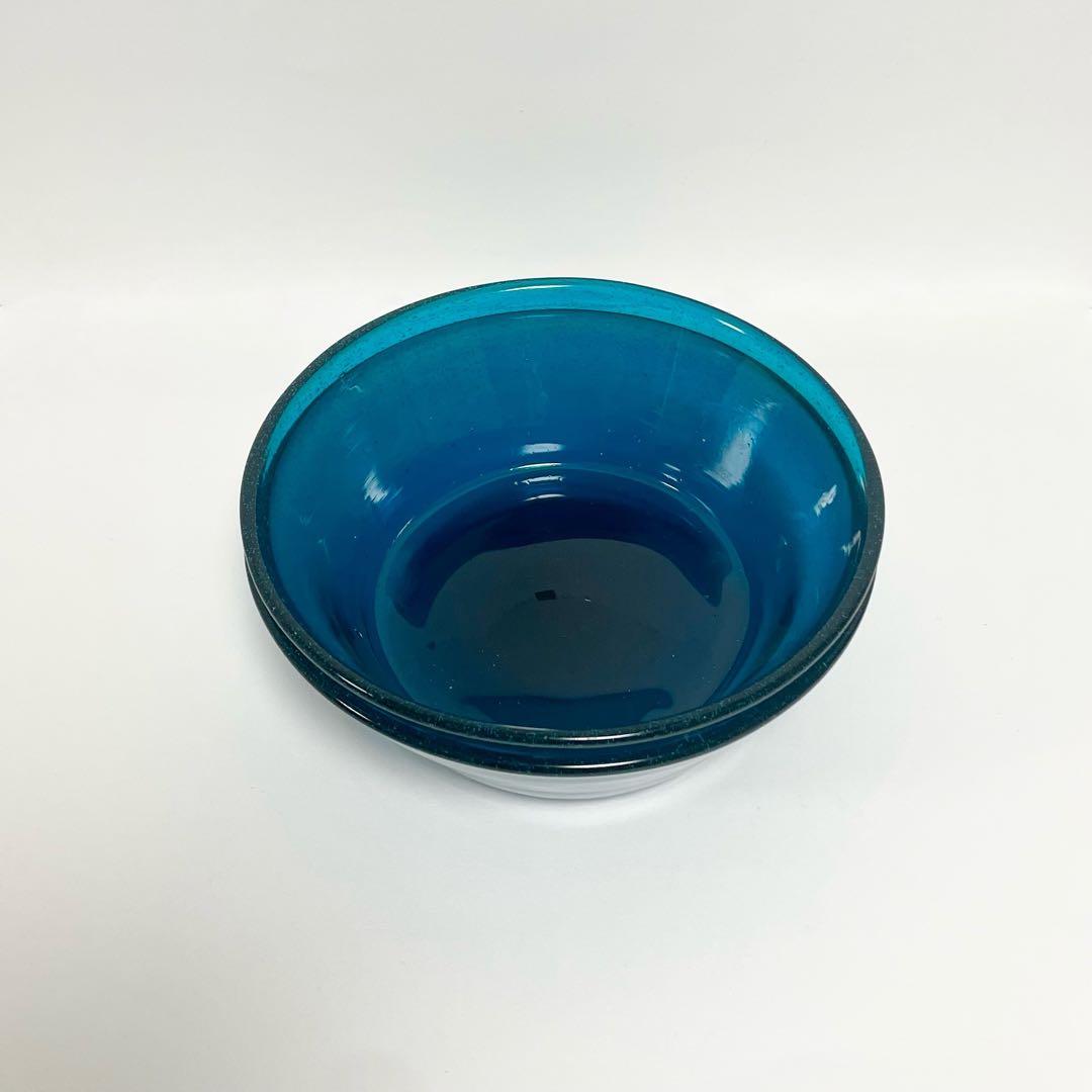 最終価格 レア 横山秀樹 青緑 小鉢 ガラス ボウル 2個セット