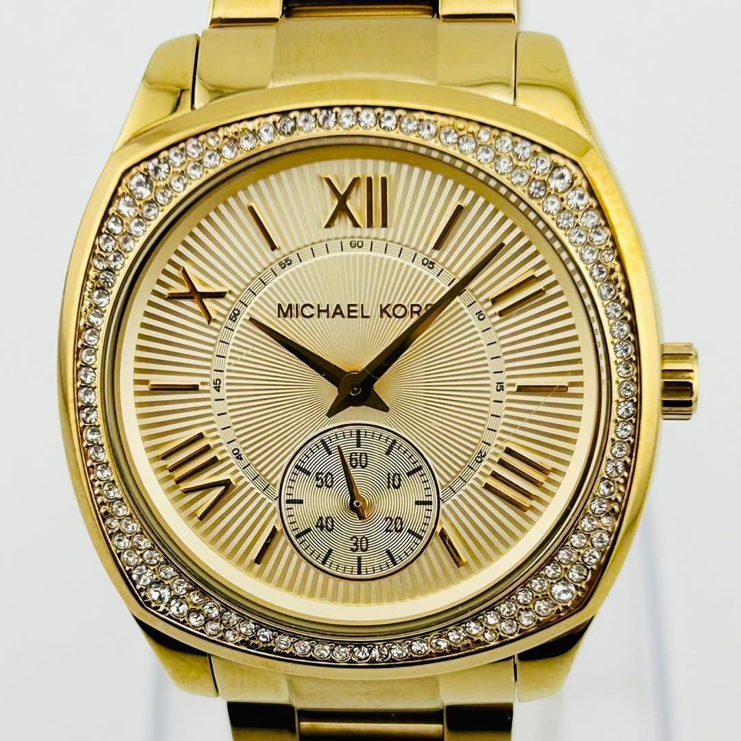 【希少/電池交換済】MICHAEL KORS 腕時計　ゴールド スモールセコンド