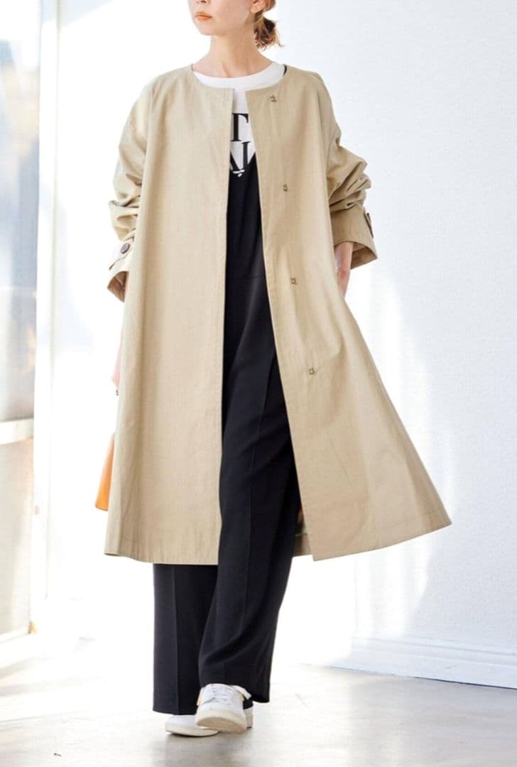 【新品タグ付】ジャーナルスタンダード コットンナイロンギャバフレアコート36