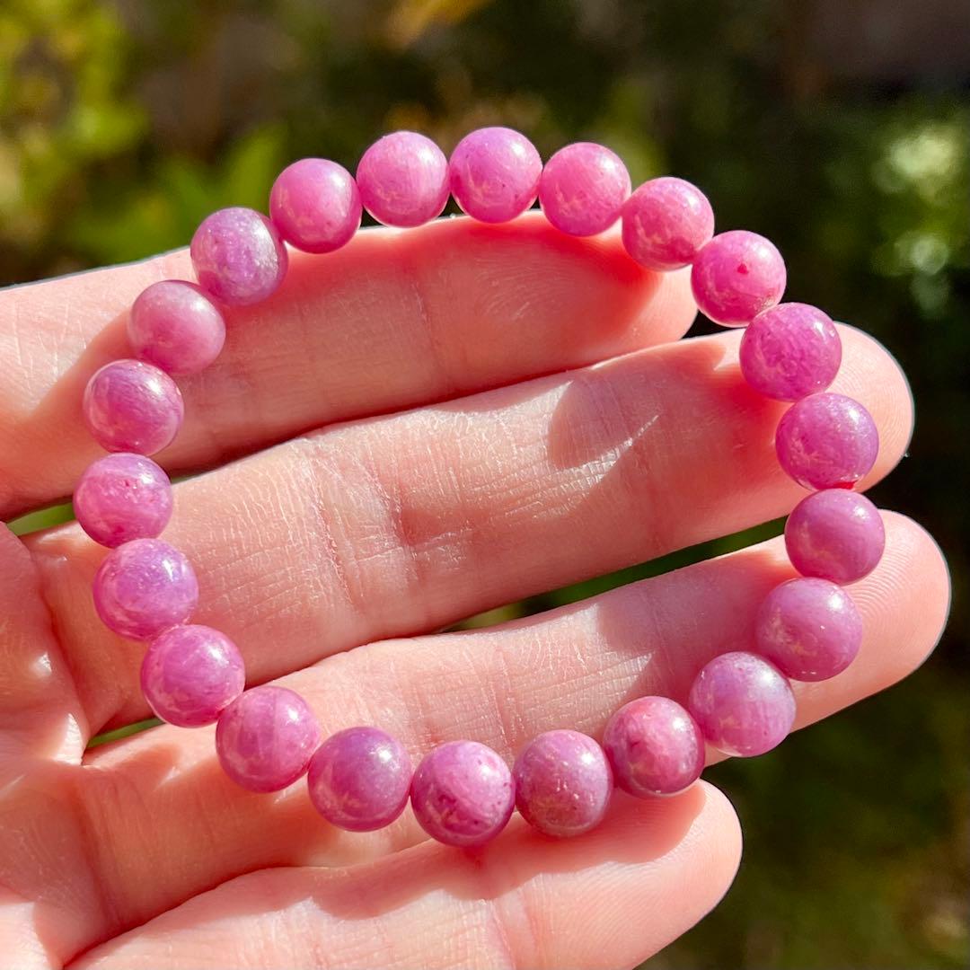 非加熱　高品質　ルビーブレスレット　コランダム　パワーストーン 2-11