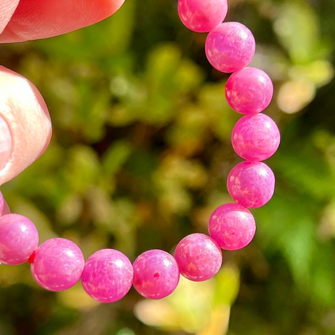 非加熱　高品質　ルビーブレスレット　コランダム　パワーストーン 2-11