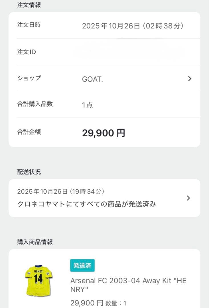 【正規品】 アンリ 03/04 無敗優勝シーズン アーセナル アウェイ Mサイズ