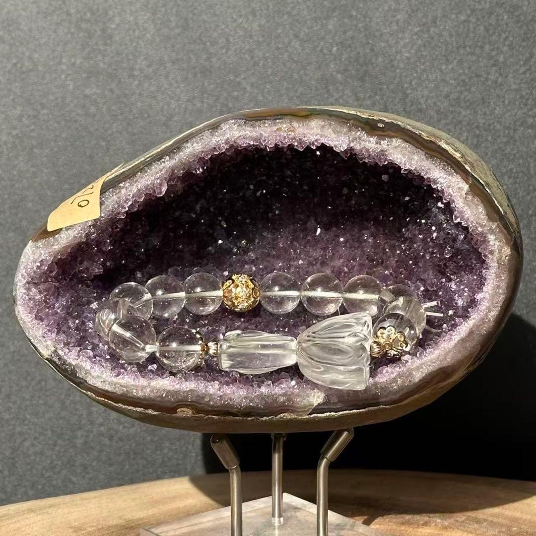 天然石アメジストのドーム　置物NO.072203