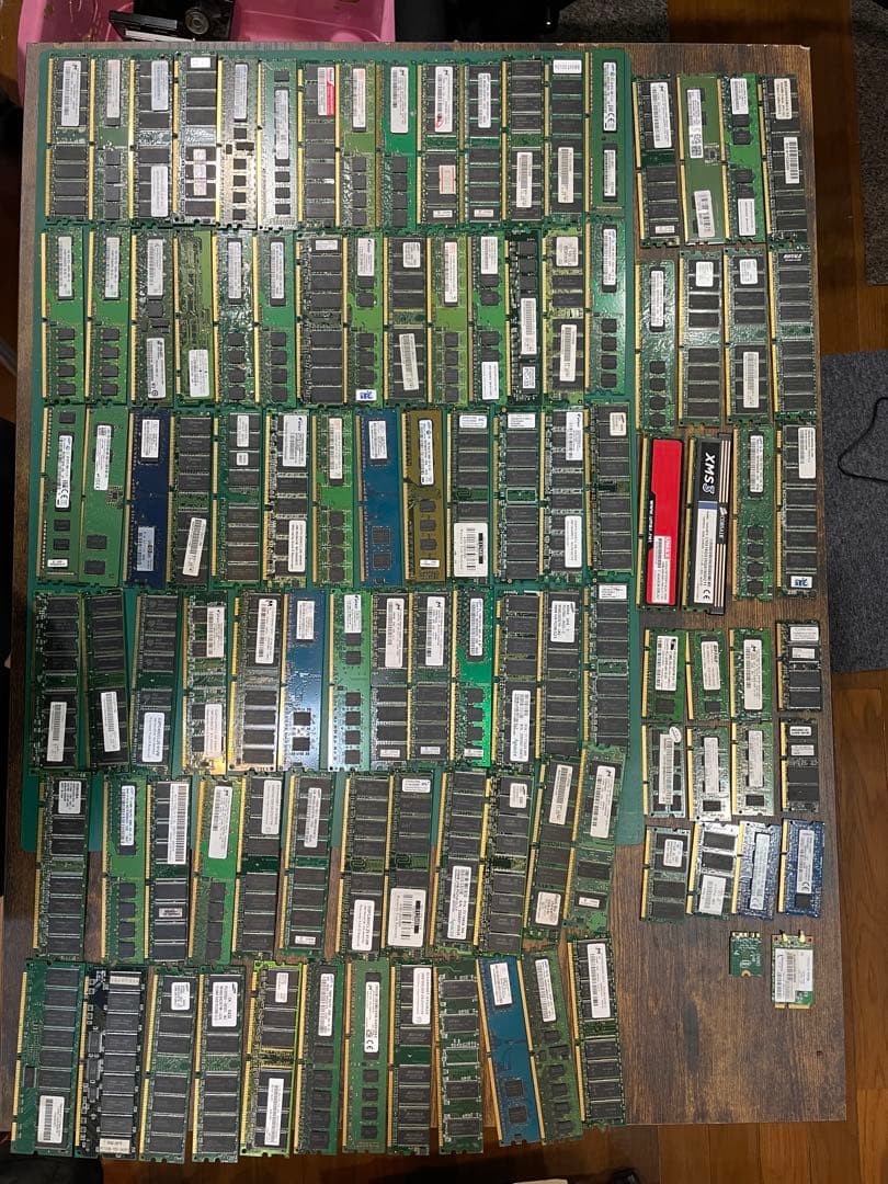 ジャンク PCメモリ 100枚 都市鉱山 金メッキ