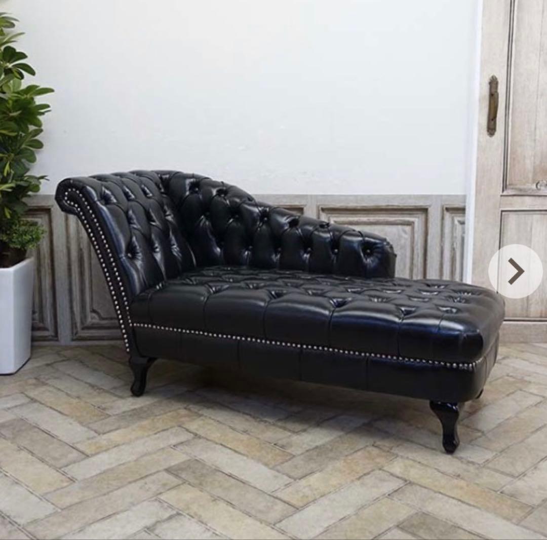 カウチソファ　アンティーク　ブラック　猫足　猫脚　ゴシック　ロココ調