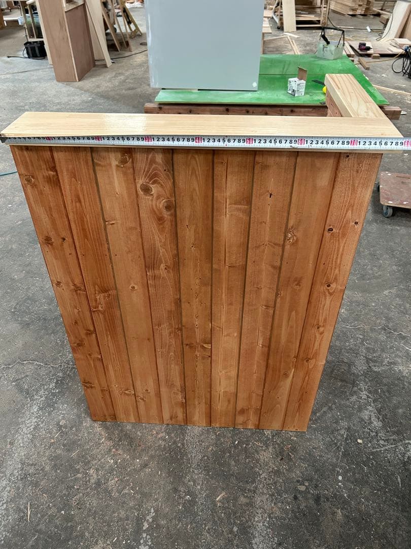 現品処分品　壁付け　L字　レジカウンター