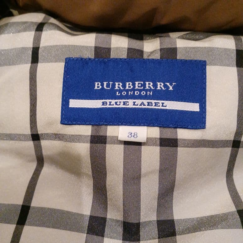 未使用級✨BURBERRYブルーレーベルベストダウンノバチェックファー ブラウン