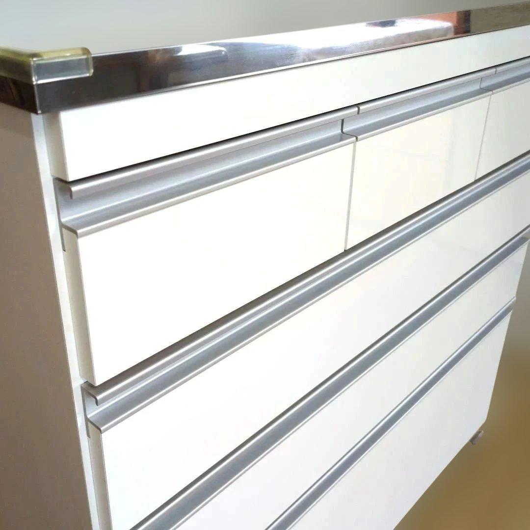 キッチンカウンター 薄型 天板ステンレス鏡面仕上げ