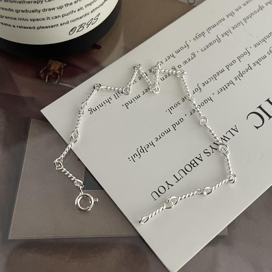 ツイスト チェーン ブレスレット アンクレット シルバー silver 925